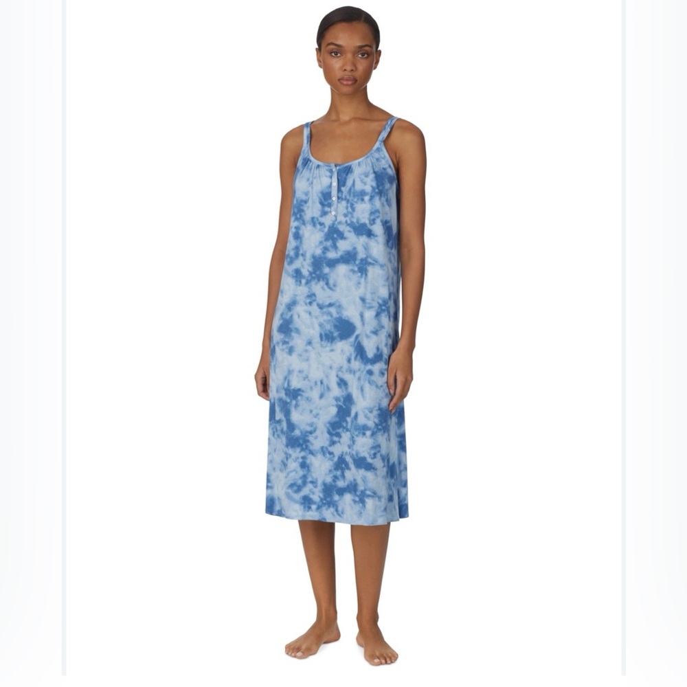 Ralph Lauren Blue Tie Dye Strappy Nightgown Women’s XL